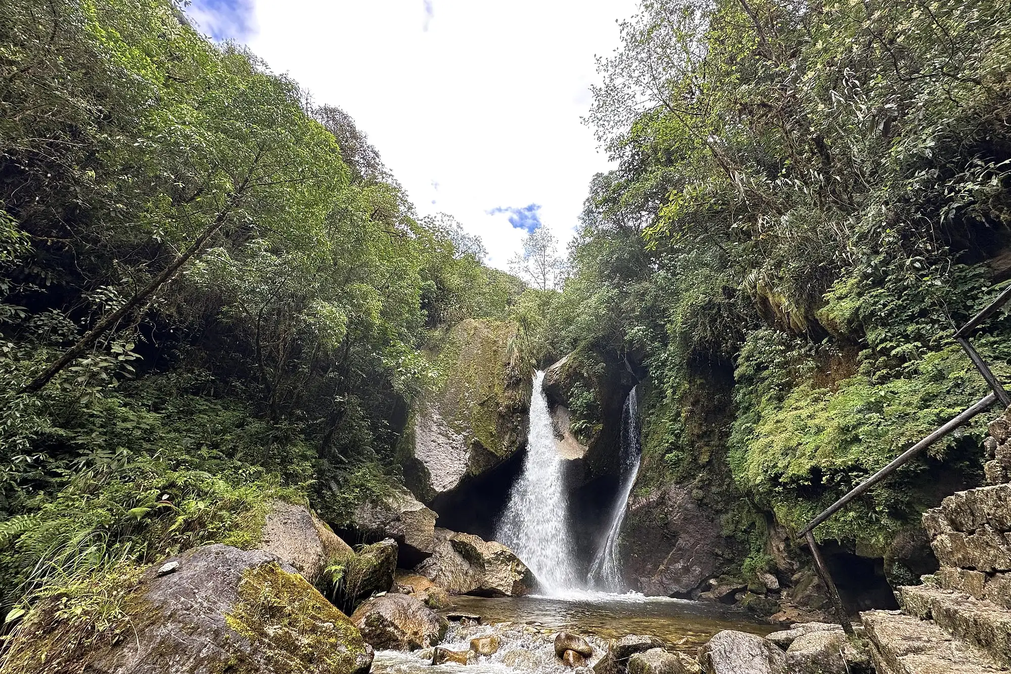 The Mandor waterfall in the cloud forest near Aguas Calientes, on the valley floor below Machu Picchu where the train ends