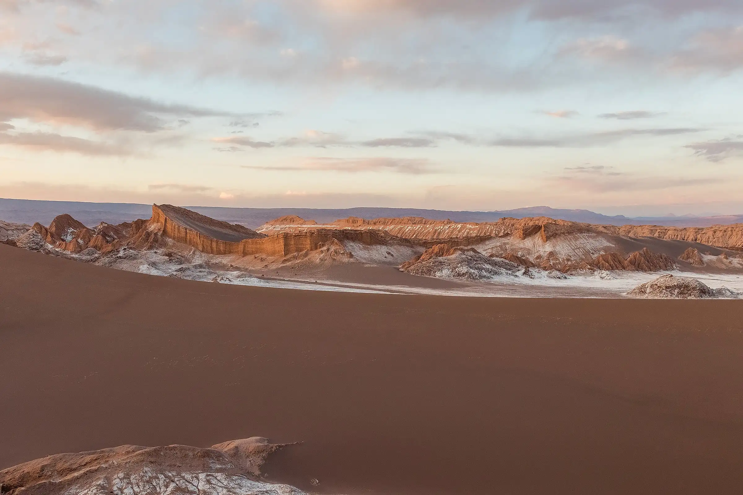 The Duna Mayor at dusk in the Valle de la Luna, San Pedro de Atacama, Chile